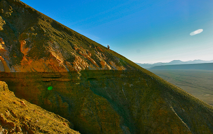 Person walking on mountian