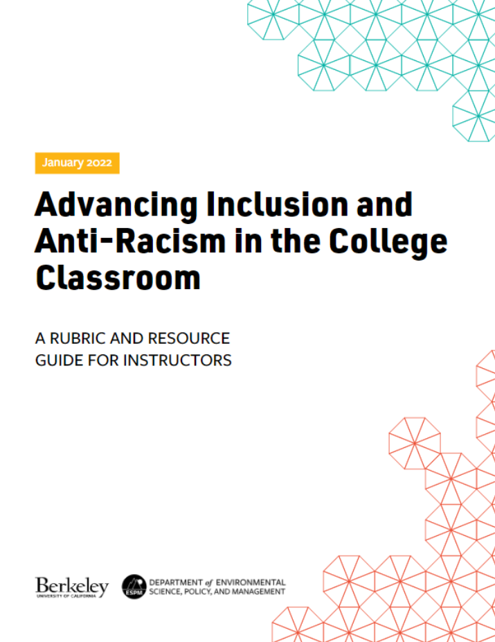 Advancing Inclusion and Anti-Racism in the College Classroom: A rubric and resource guide for instructors Cover