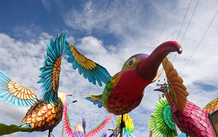 A picture of a decorated hummingbird