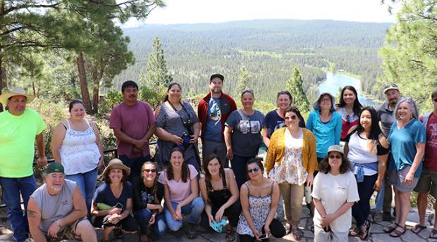 Tribal Food Security Project Team Members pose near the Klamath River