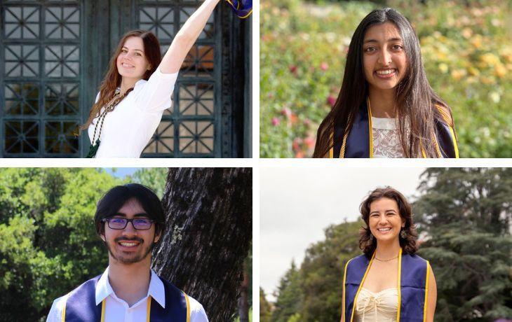 Composite of 2025 Babcock award winners Charlie, Nikita, Neel, and Alex