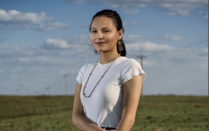 A woman standing outside