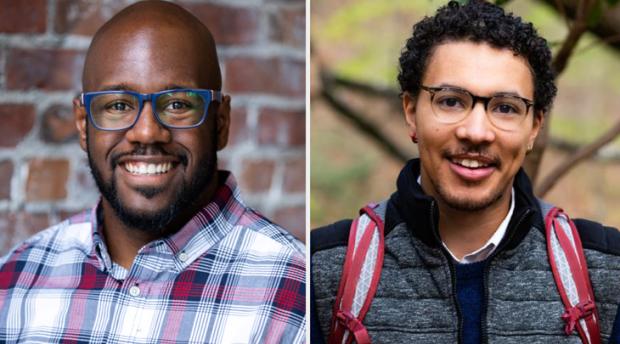 Composite image: professor Christopher Schell (left) and graduate student Tyus Williams (right)
