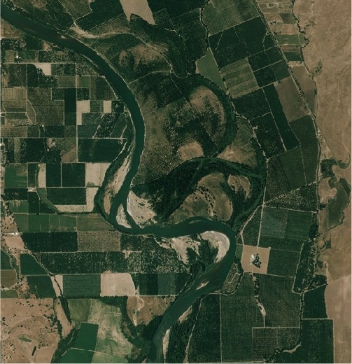 Aerial photo of a river